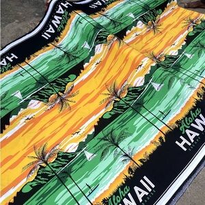 Aloha Hawaii Paradise Beach Towel - Green and Orange westward
